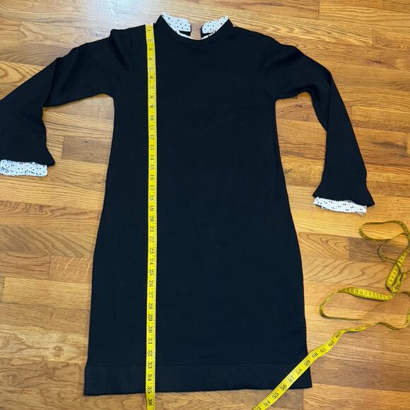 Vince Camuto Womens XS Black White Ruffle Polka Dot Trim Wednesday Addams Dress - Picture 6 of 9